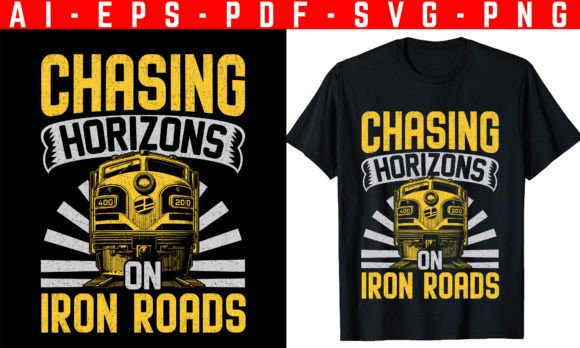 Chasing Horizons on Iron Roads T-shirt: Wear Your Journey and Fuel Your Wanderlust