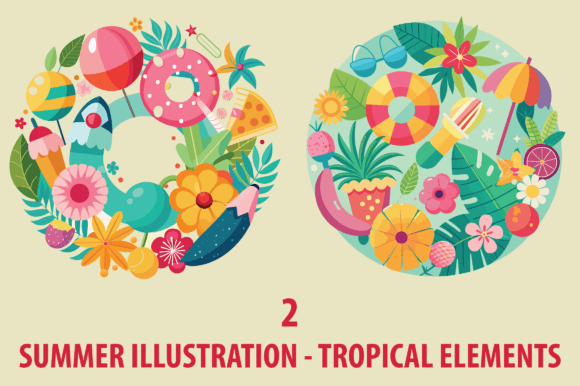 Circular Frame Tropical Summer Elements: A Fresh Lens on Seasonal Design