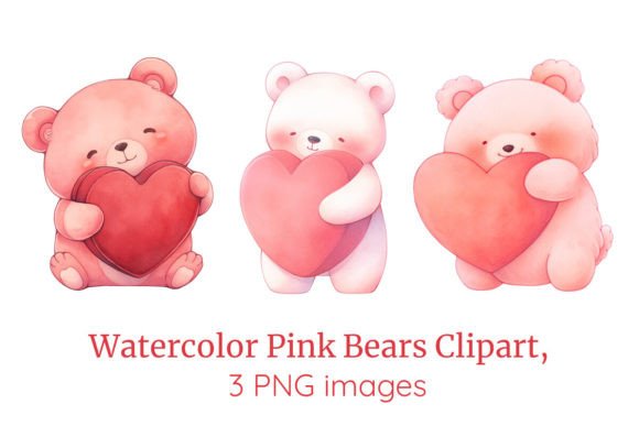 Cute Pink Bears PNGs: Versatile Assets for Creators and Businesses
