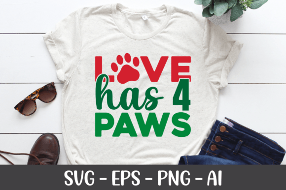 Love Has 4 Paws SVG in Modern Design