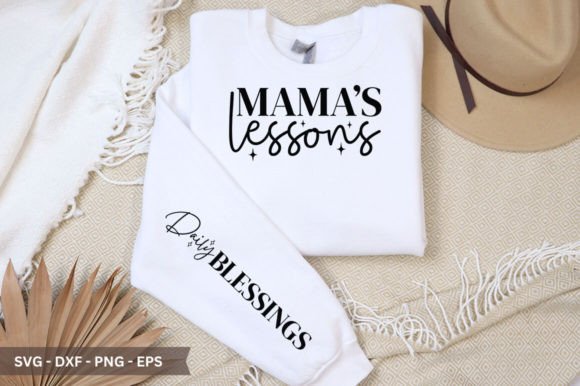 Mom's Lesson Life's Essence Sleeve SVG