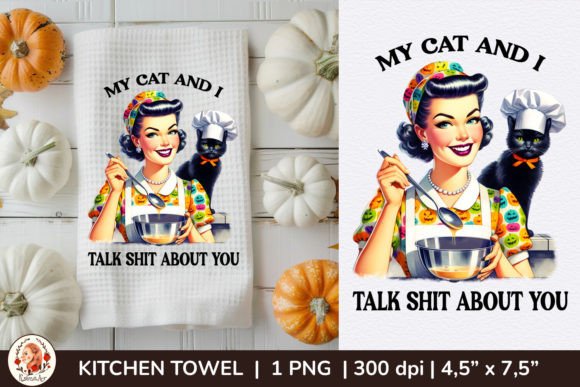 Retro Housewife Halloween: Kitchen Towel Decor