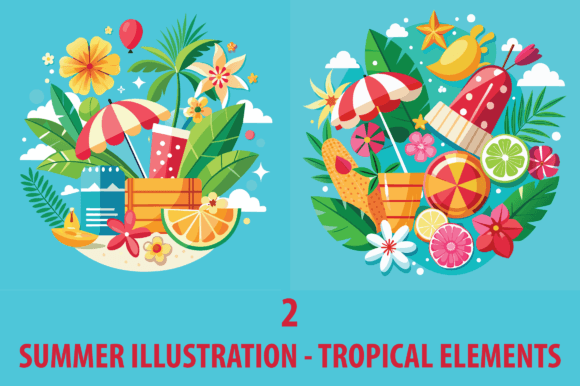 Summer Illustration - Tropical Elements: A Complete Guide to Crafting Vibrant Seasonal Art