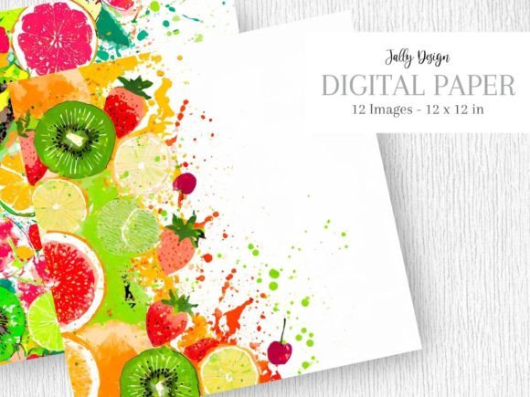 Tropical Fruits, Paint Splashes Frames: A Creative Design Tool