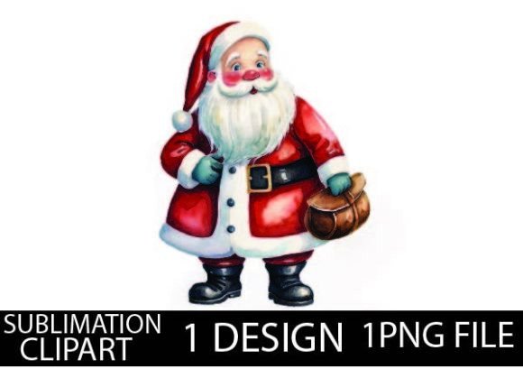 Watercolor Retro Santa Claus Clipart Brings Vintage Charm to Modern Projects